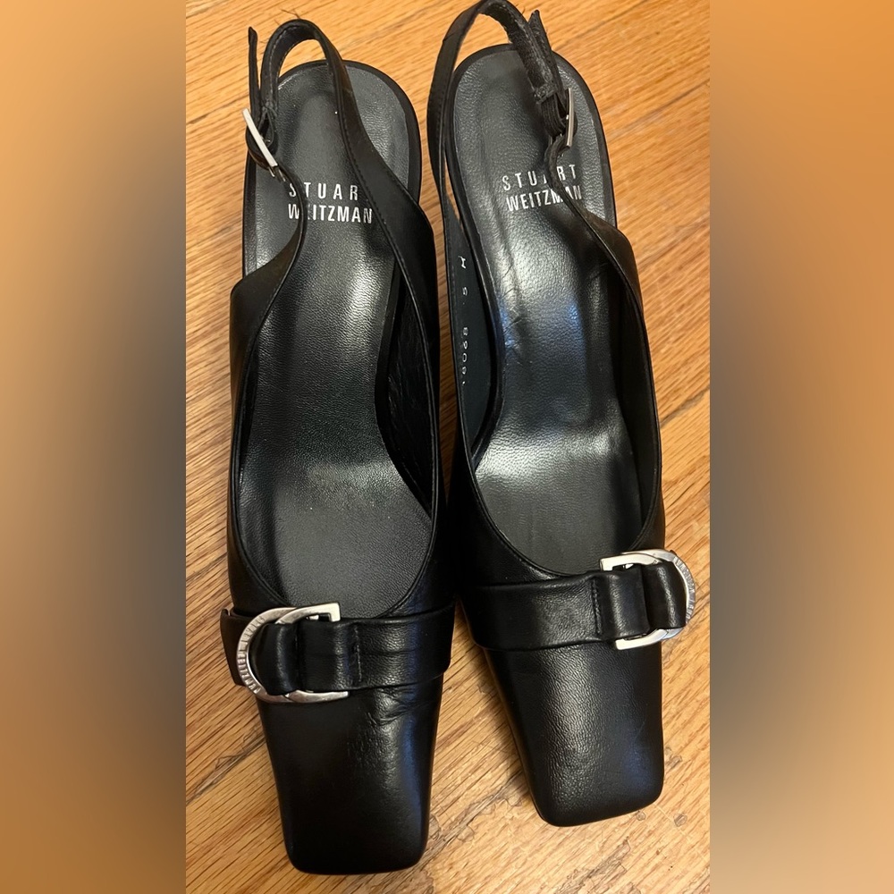 Stuart Weitzman Black Leather Women's Shoes